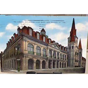 Postcard Louisiana New Orleans LA Cabildo Spanish Court Building 1940s Vintage